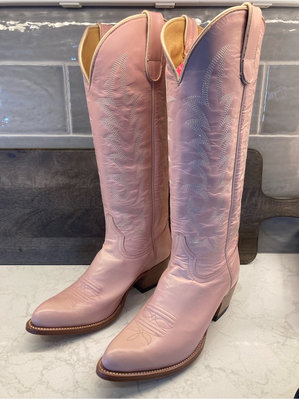 NWT MACIE BEAN Show Pony Cowboy Boots in Pink Women’s size 8 1/2 M - Picture 3 of 15